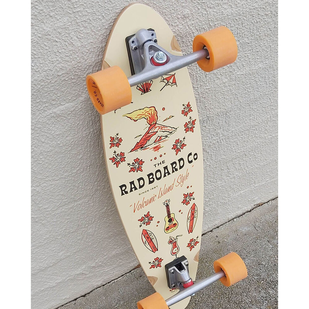 Rad Board CO Complete Pintail Mini Longboard Deck Tiki Volcano Pattern 9in — image 2