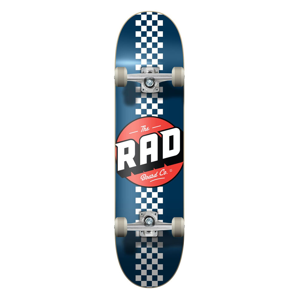 Rad Board CO Complete Skateboard Progressive Checker Stripe Navy/White 7.75in — image 2