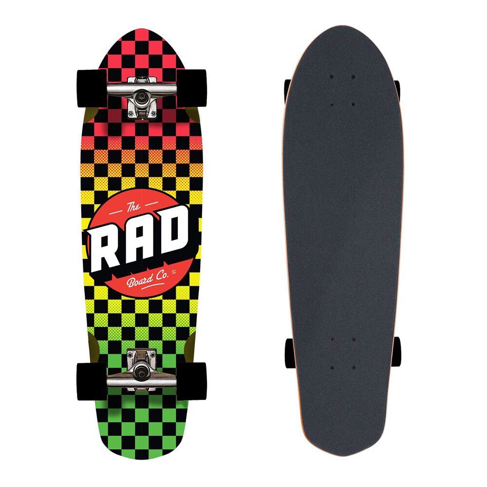 Rad Board CO 9.125in Rasta Fade Checkers Cali Cruisers Complete Skateboard