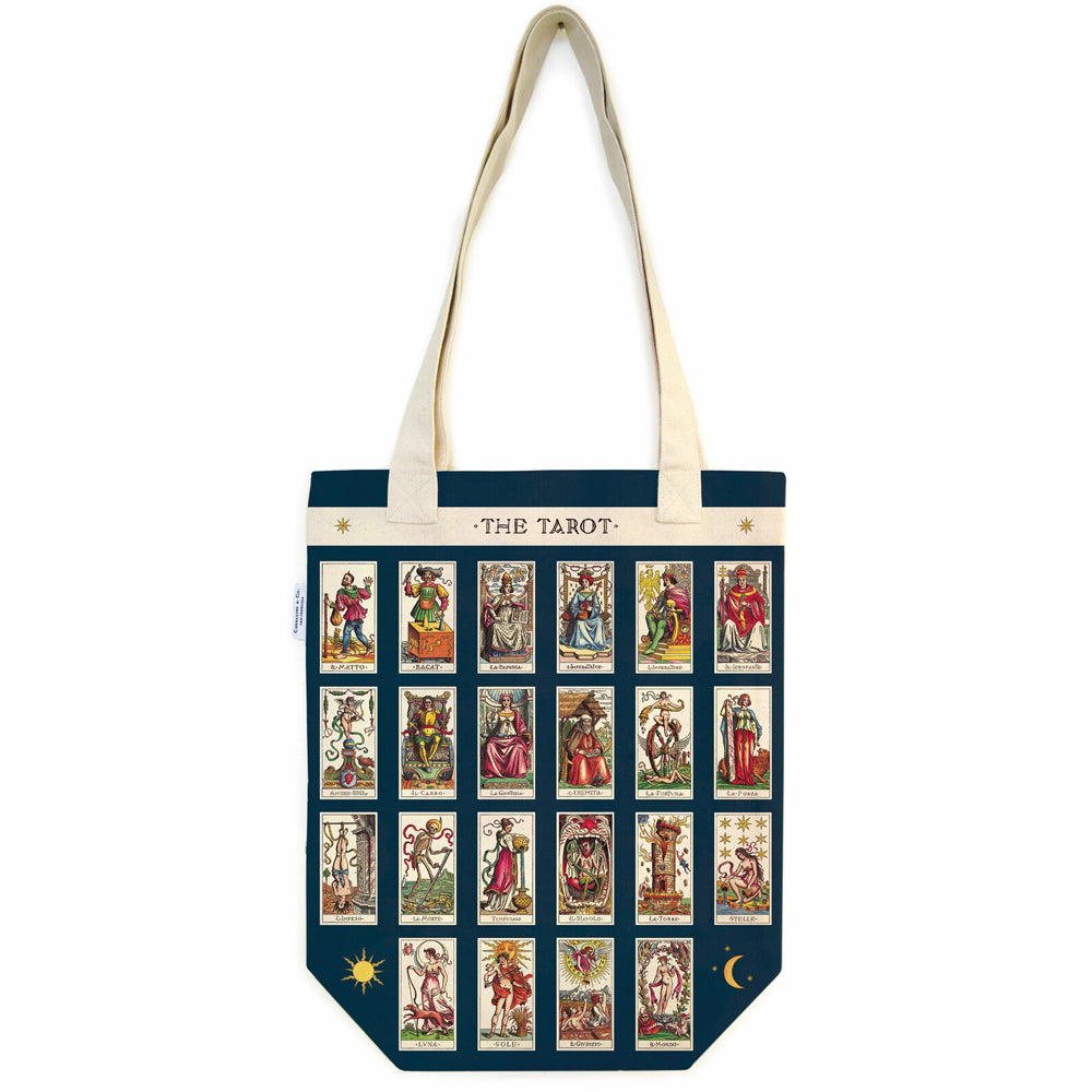 Cavallini Cotton Tote Bag Travel/Shopping Carry All Handbag 33x40cm Tarot
