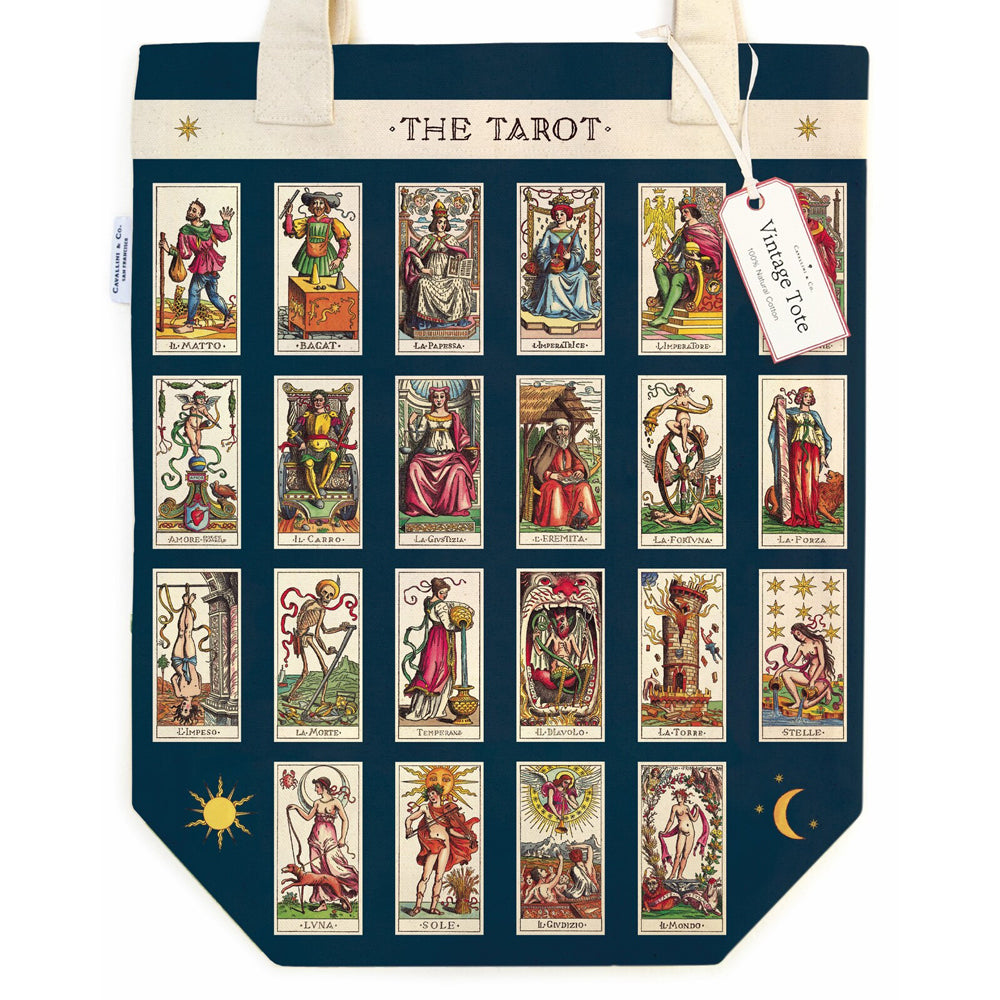 Cavallini Cotton Tote Bag Travel/Shopping Carry All Handbag 33x40cm Tarot — image 2