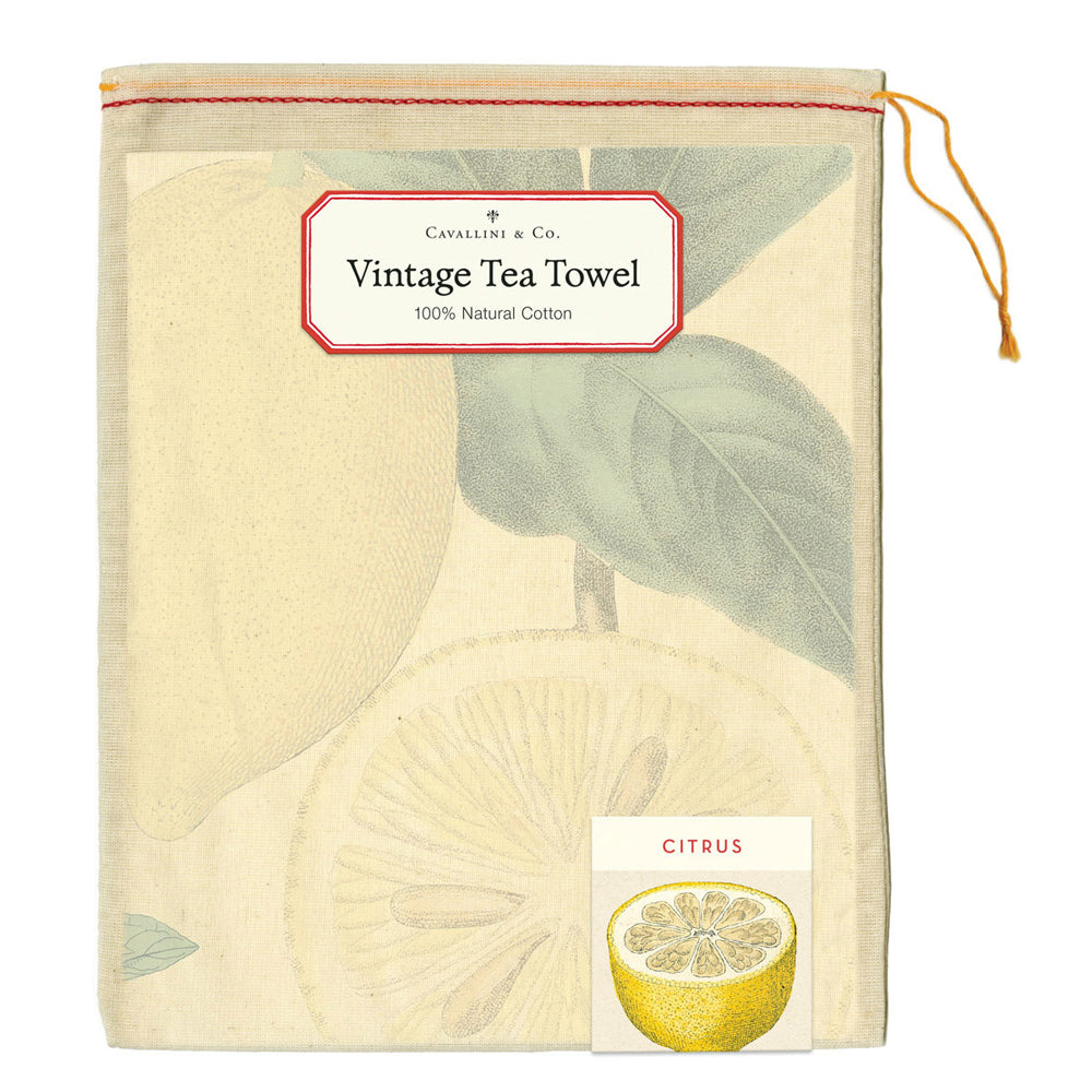 Cavallini Cotton Kitchen Tea Towel Soft Absorbent Dish Cloth 48x80cm Citrus (2 Pack) — image 3