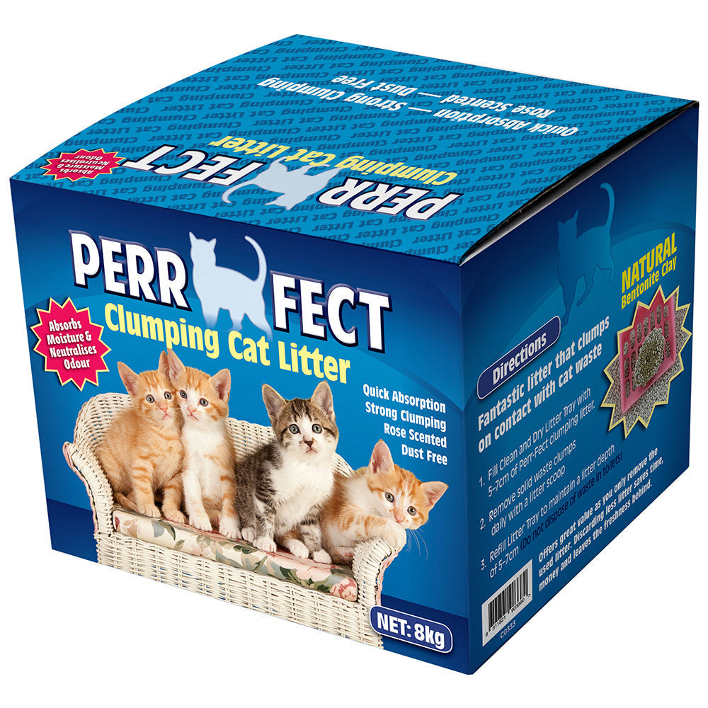 Perrfect 8kg Clumping Cat/Kittens Litter Strong Clumping Absorption Rose Scent — image 2