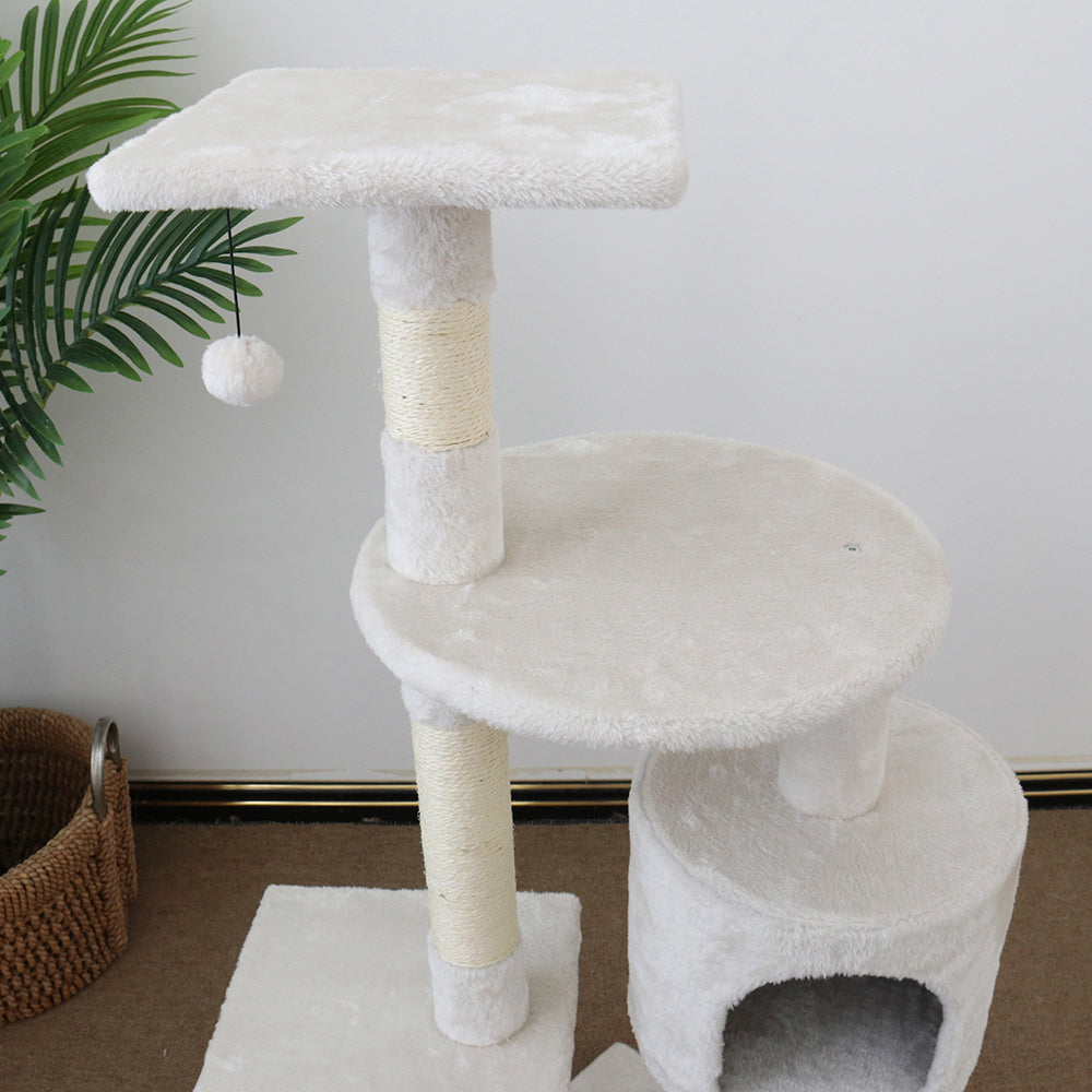 Catio 40x119cm Tranquility Abode Scratching Post Cat Tree Furniture Pet Play WHT — image 6