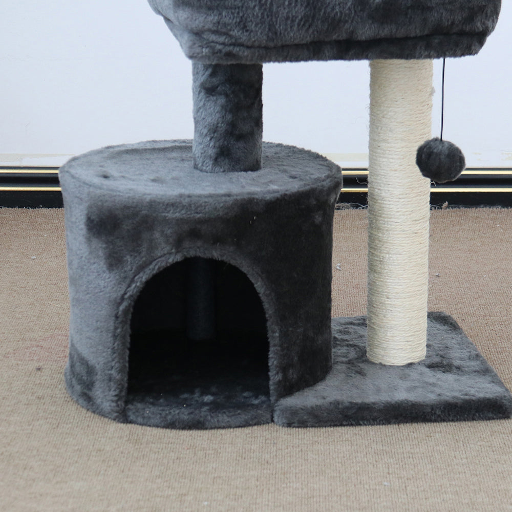 Catio Chipboard Flannel Cat Mini Scratching Tower Pet Furniture Scratcher Black — image 3