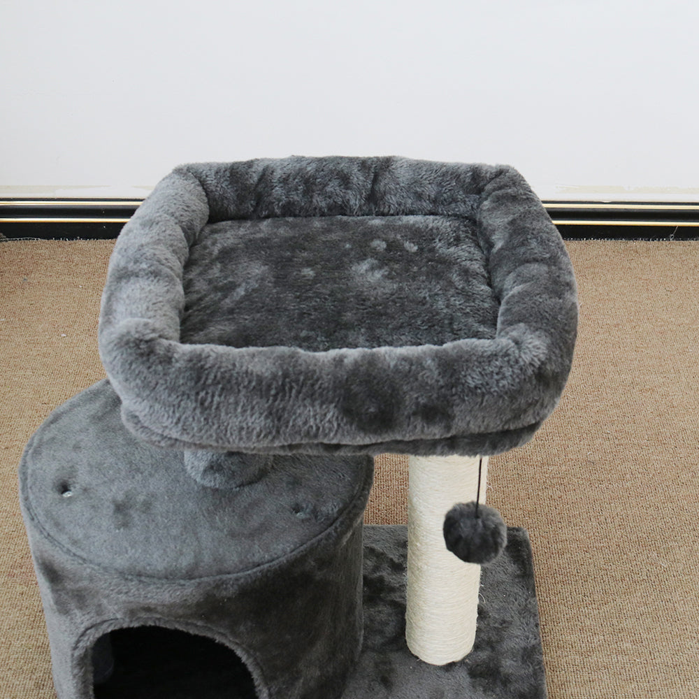 Catio Chipboard Flannel Cat Mini Scratching Tower Pet Furniture Scratcher Black — image 2