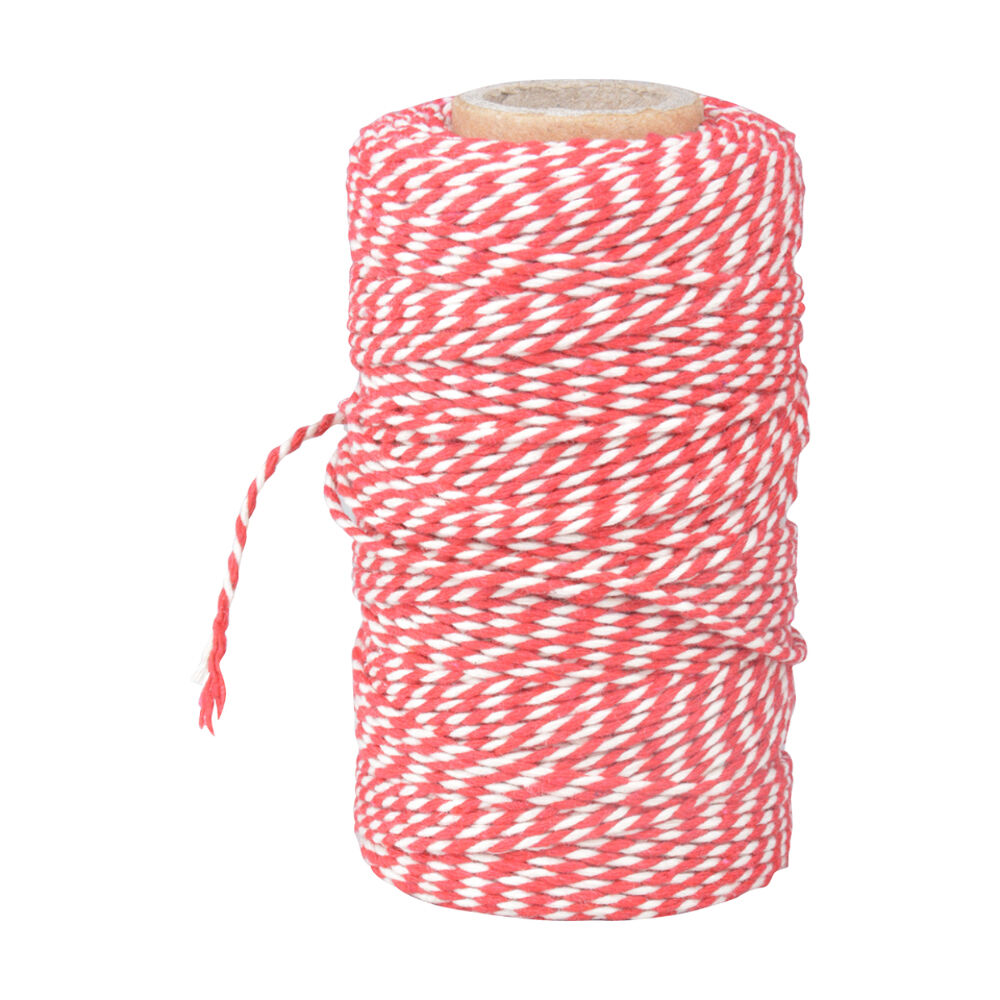 Esschert Design 100m Red/White Home Kitchen/Food-Safe Striped Cooking Twine