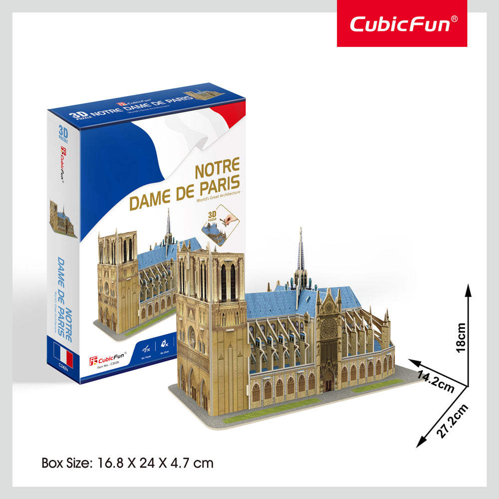 Cubic Fun CubicFun Notre Dame de Paris 3D Puzzle DIY Kids Interactive Fun Toy 3y+ (53 Pieces) — image 2