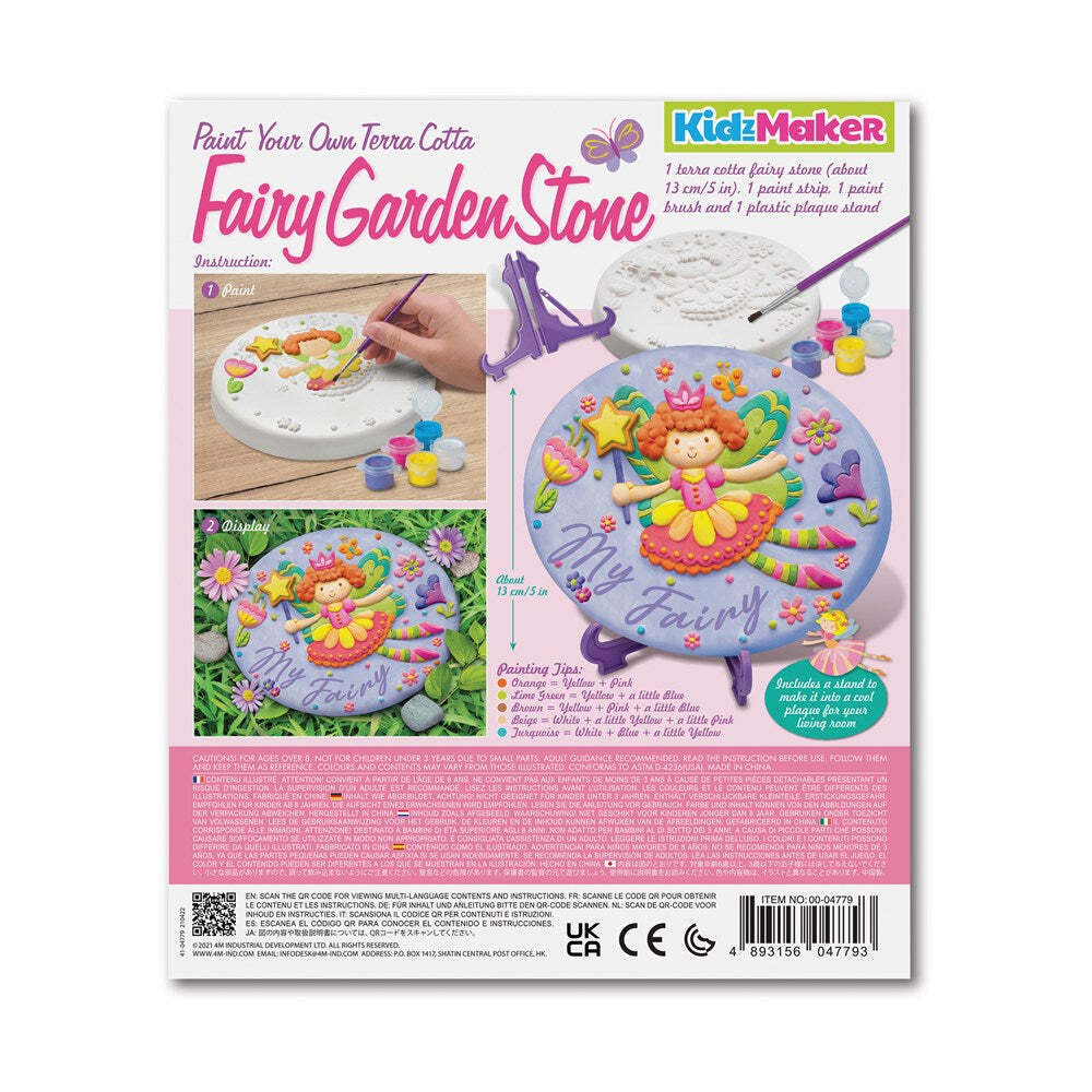 4M KidzMaker Paint Your Own Terracotta Fairy Garden Stone Kids Art/Craft 8y+ — image 2