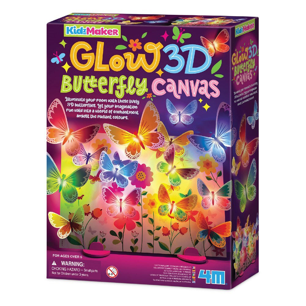 4M KidzMaker 3D Glow Butterfly Art Kit Canvas Kids/Children Room Decor 5y+ (2 Pack) — image 2