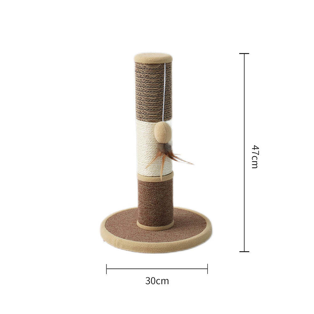 Catio Sisal Pet Cat Scratching Post Furniture Scratcher w/ Hanging Play Toy — image 2