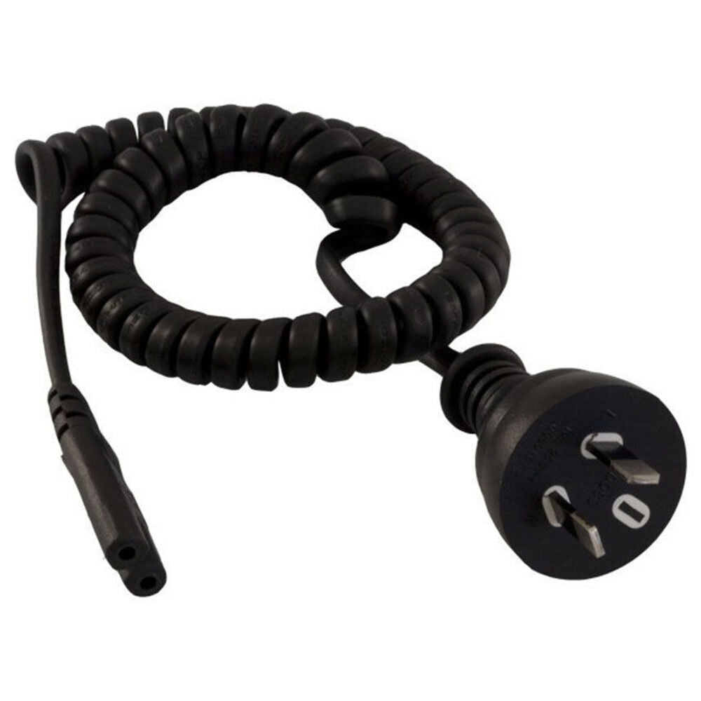 Doss 2m Appliance Power Cord Plug Curly FIG-8 Mains Lead Figure 8 IEC- C7 Black (3 Pack) — image 2