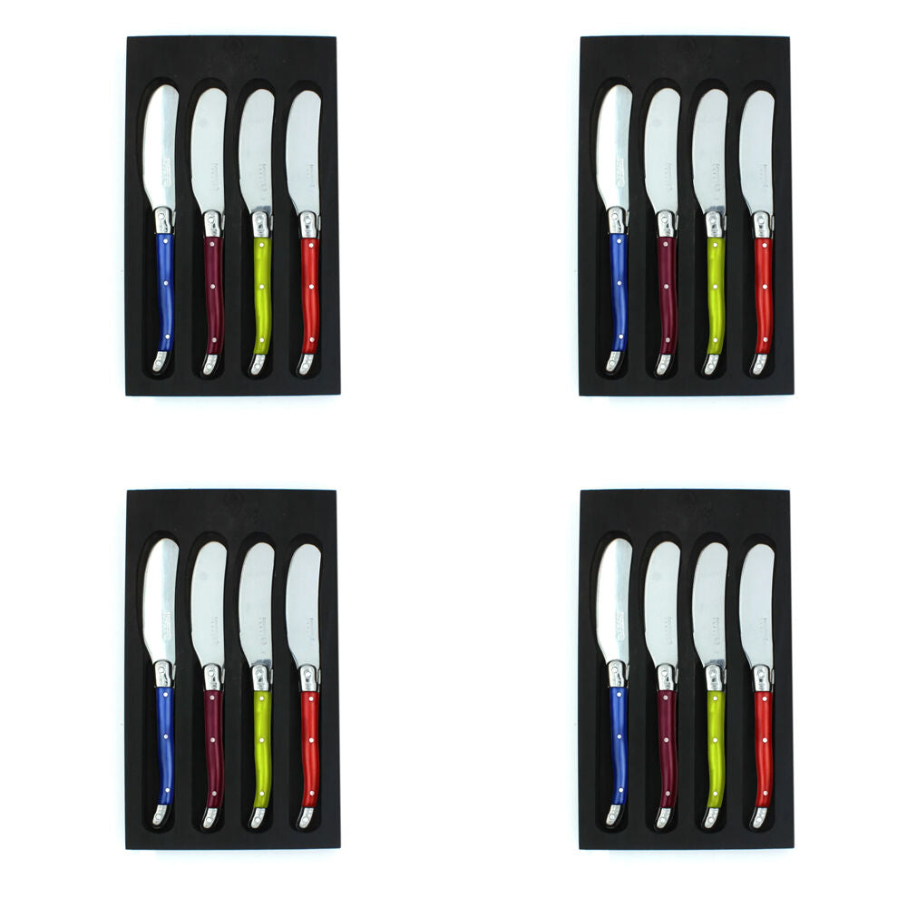 Laguiole 4pc Laguiole Elite Pate/Soft Cheese Knife Set Multicoloured Pearl Effect (4 Pack)
