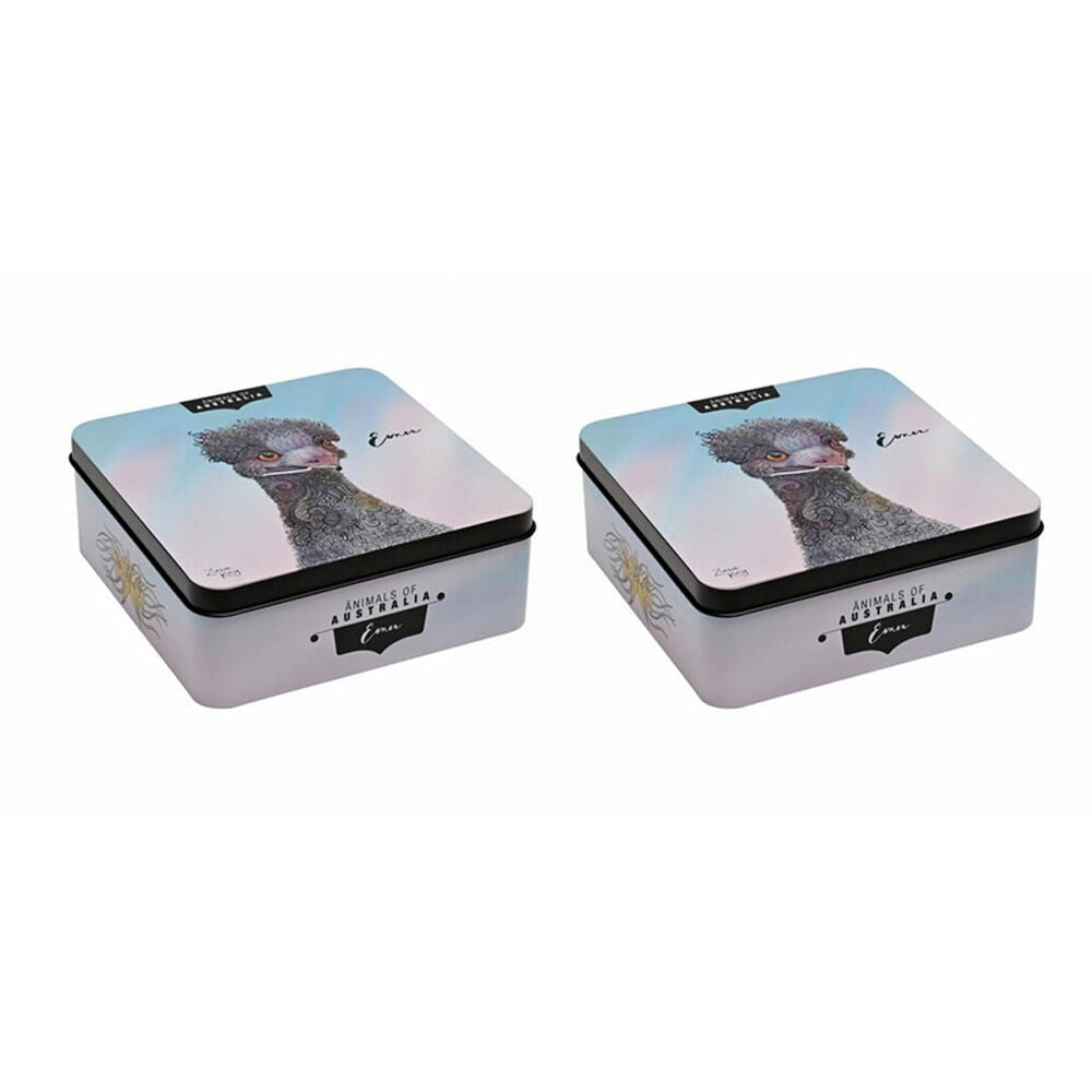 Banksia Red Emu Decorative Tin w/Lemon Myrtle Butter Finger Biscuits 150g (2 Pack)