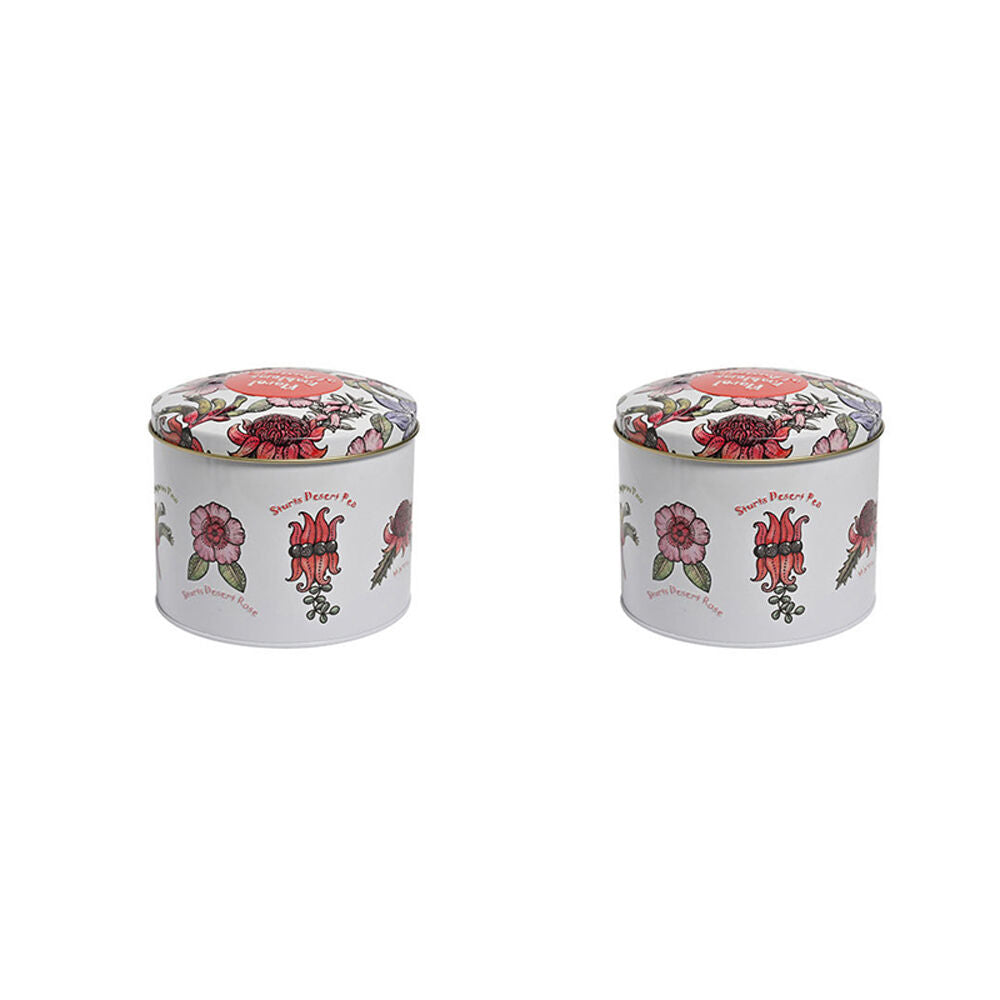 Banksia Red Australian Floral Emblems Tin w/Chocolate Fruit Nut Mix 200g (2 Pack)
