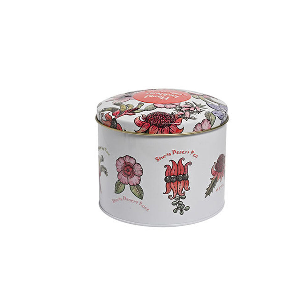 Banksia Red 200g Australian Floral Emblems Tin w/Chocolate Coated Fruit Nut Mix