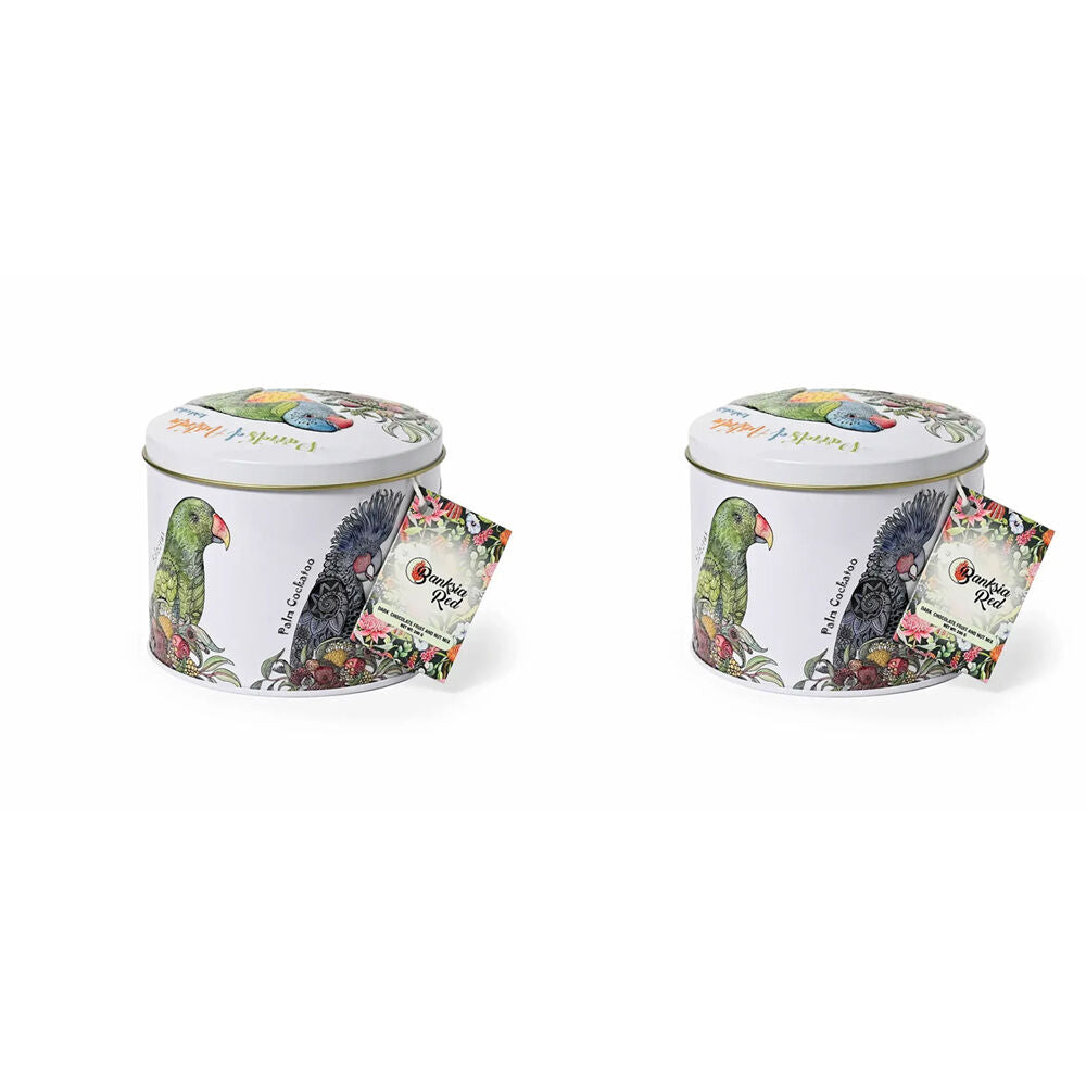 Banksia Red Parrots of Australia Tin w/Dark Chocolate Fruit & Nut Mix 200g (2 Pack)