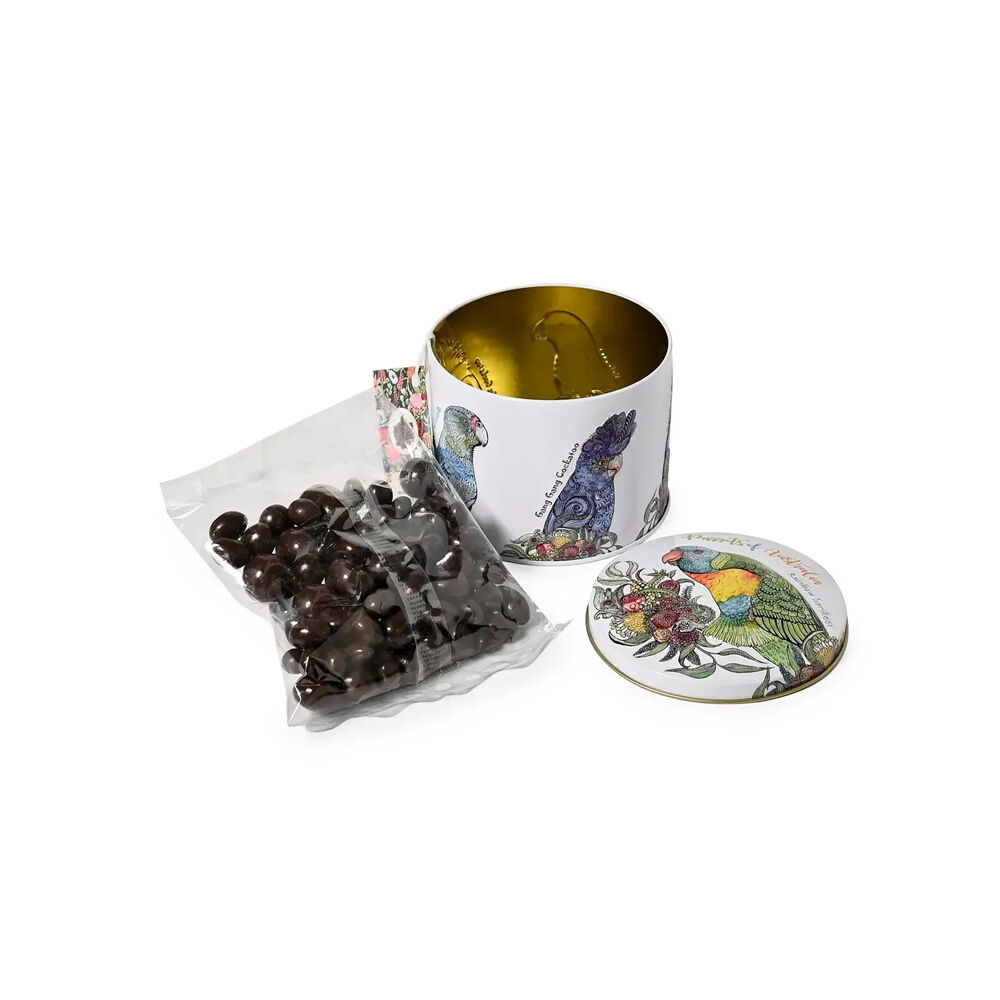 Banksia Red 200g Parrots of Australia Tin w/Dark Chocolate Fruit & Nut Mix — image 3
