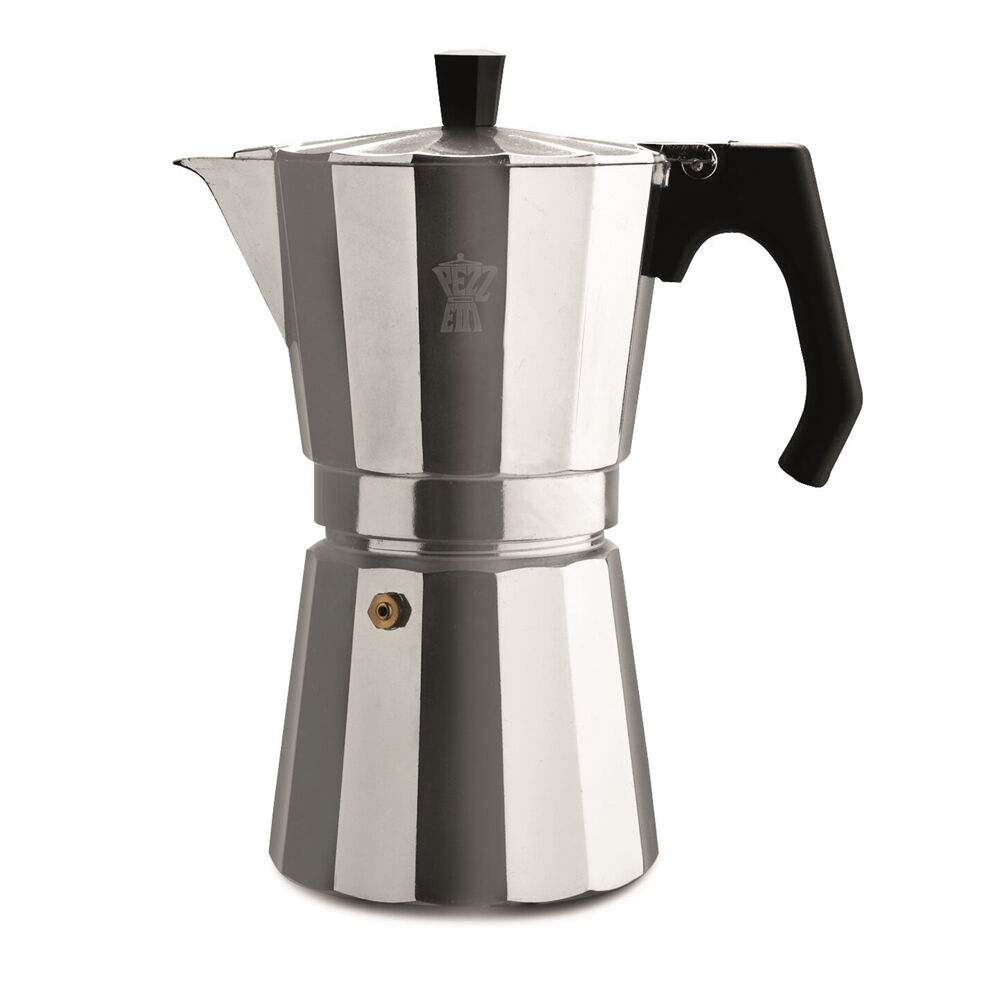 Pezzetti Stovetop Coffee Maker/Moka Pot Italian Design Aluminium 9 Cup Capacity