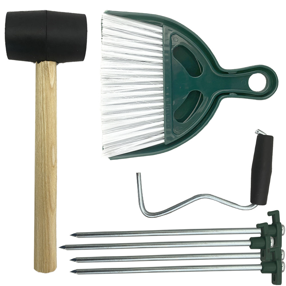 Wildtrak Tent Essential Kit Rubber Mallet/Peg Extractor/Stakes w/ Net Bag (8 Pieces)