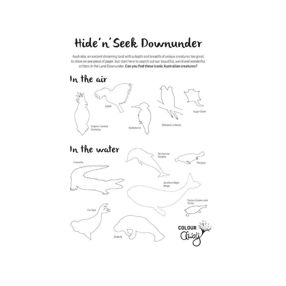 Colouraway In Poster Kit Kids/Children Fun Colouring Art Land Downunder 8y+ — image 2