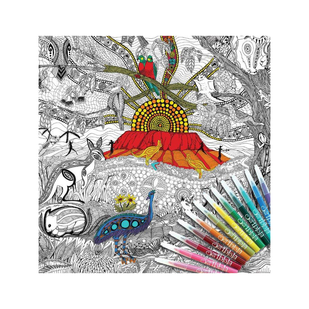 Colouraway In Poster Kit Kids/Children Fun Colouring Art Land Downunder 8y+