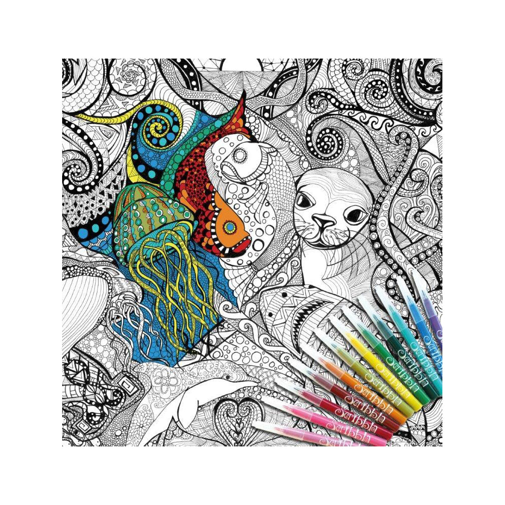 Colouraway In Poster Kit Kids/Children Fun Colouring Art Oceans Dreaming 8y+