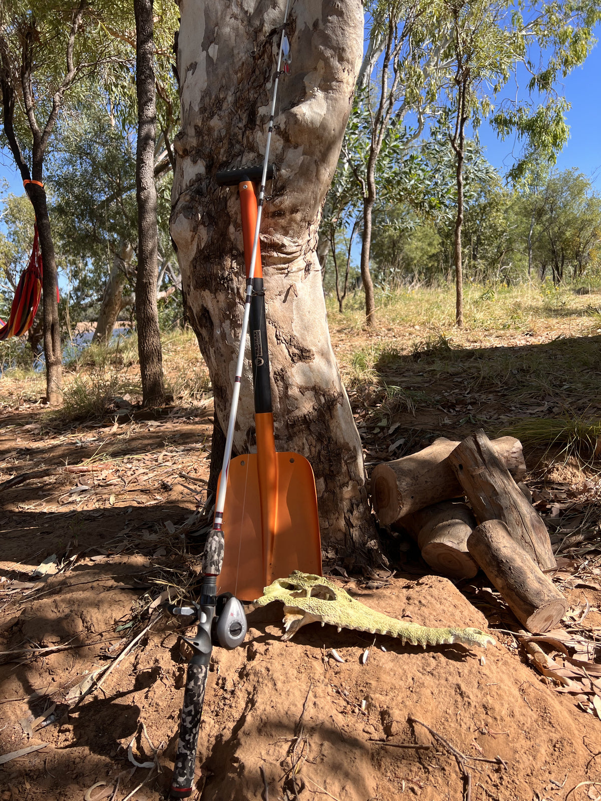 Wildtrak Collapsible 82x21cm Utility Aluminium Shovel Outdoor Tool Orange (3 Pieces) — image 3