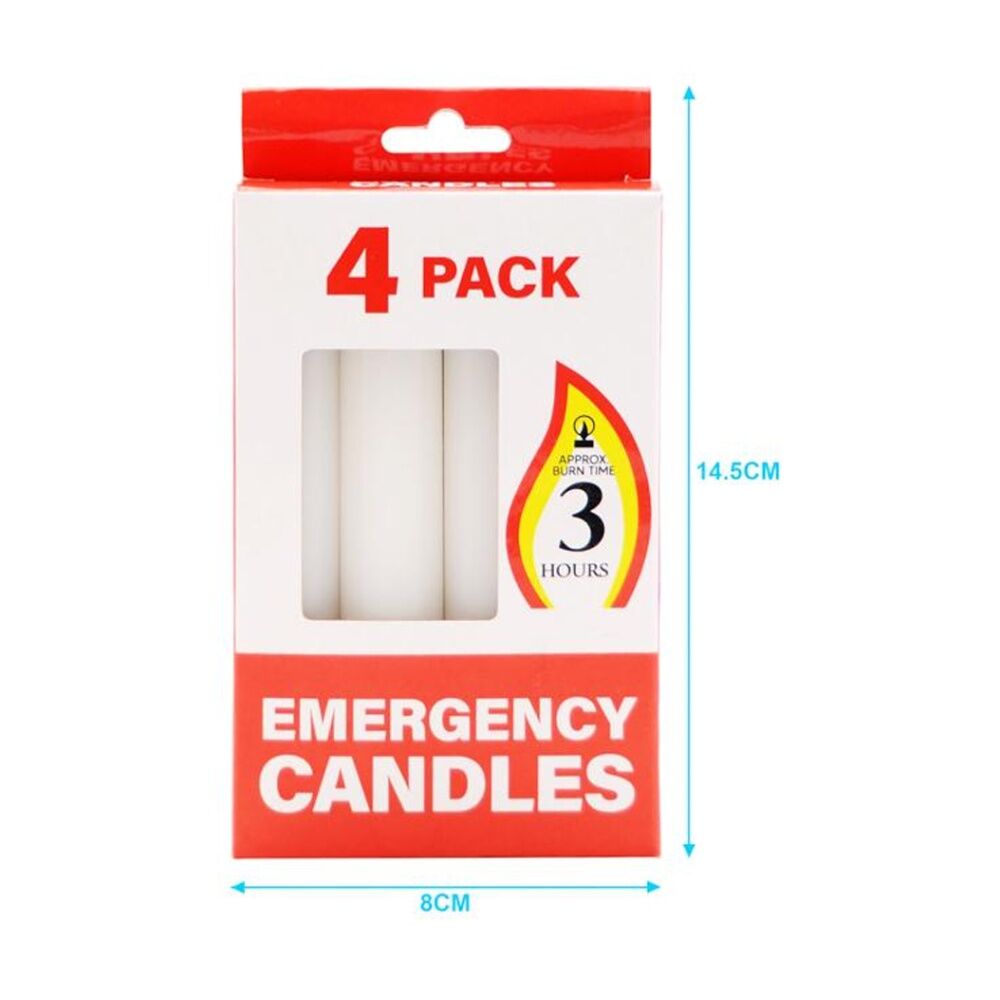 Candle Emergency Lighting Candles 3 Hours Burn Time White (4 Pieces) — image 2