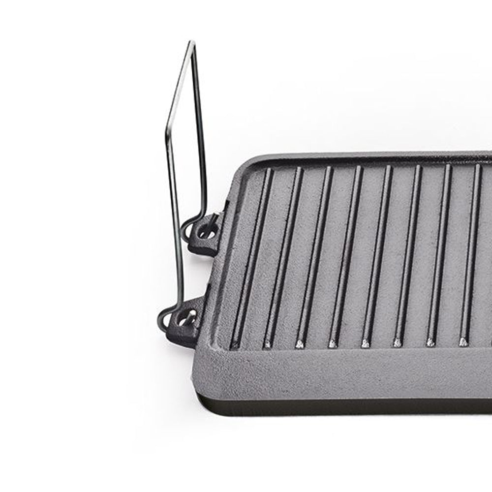 Wildtrak Reversible 52cm Cast Iron Griddle BBQ Plate Cookware For 3BR Stove BLK — image 2