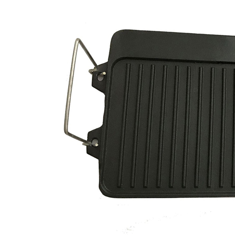 Wildtrak Reversible 40cm Cast Iron Griddle BBQ Plate Cookware For 2BR Stove BLK — image 2