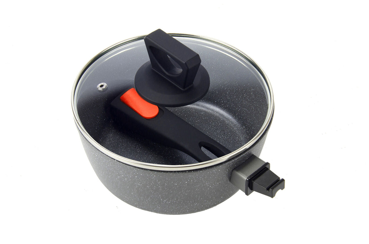 Wildtrak Grey Compact 18cm Non-Stick Saucepan Camping Pot w/ Detachable Handle — image 2