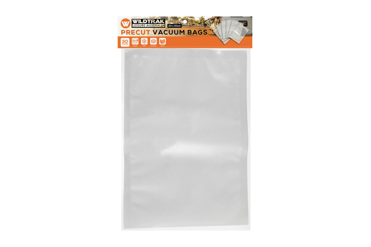 Wildtrak 20x30cm Plastic Vacuum Bags Precut Fresh Food Saver Storage Clear (30 Pack) — image 2