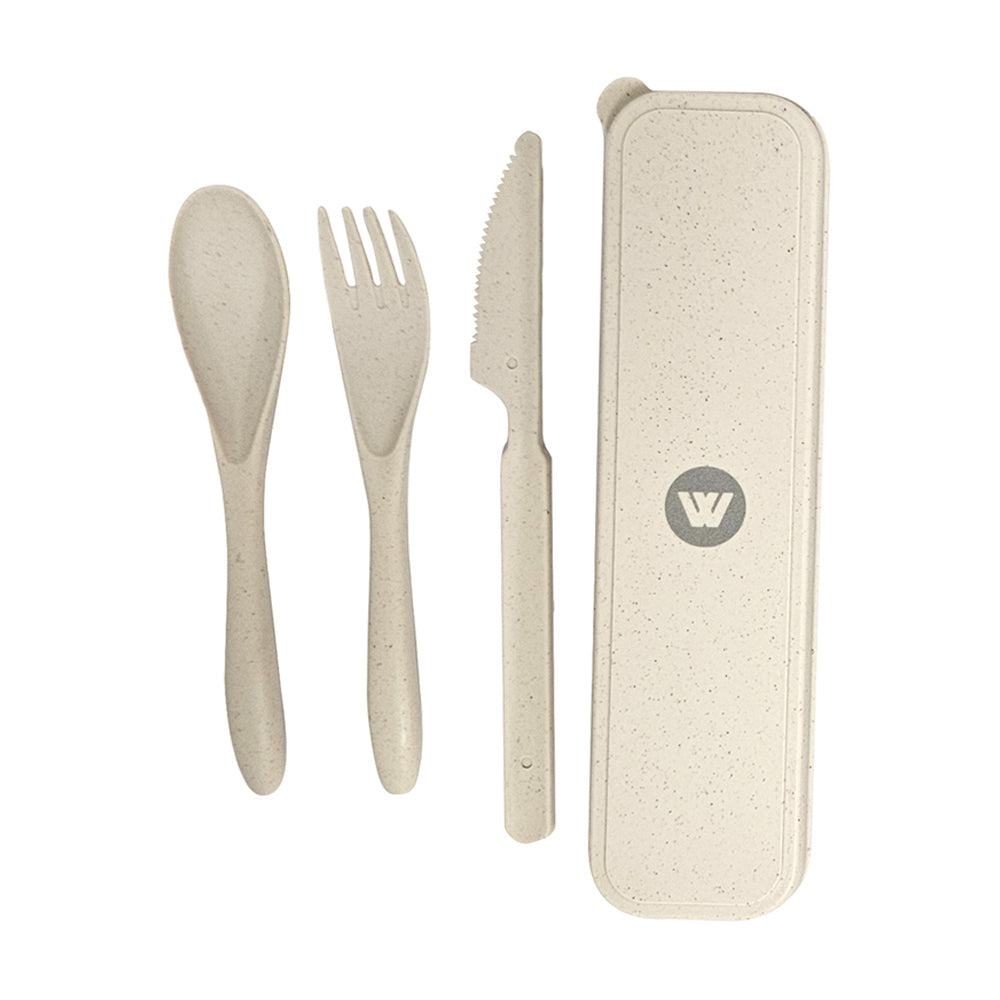 Wildtrak Wheat Straw Tableware Cutlery Set Assorted Outdoor Camping/Hiking (4 Pieces)