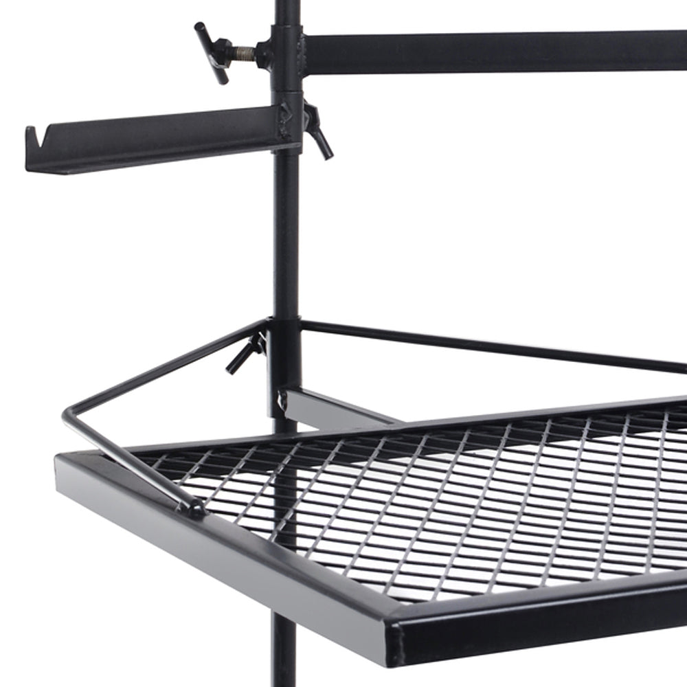 Wildtrak 70x60cm Frontier BBQ Grill w/ Carry Bag Outdoor Camping Cookware Black — image 2