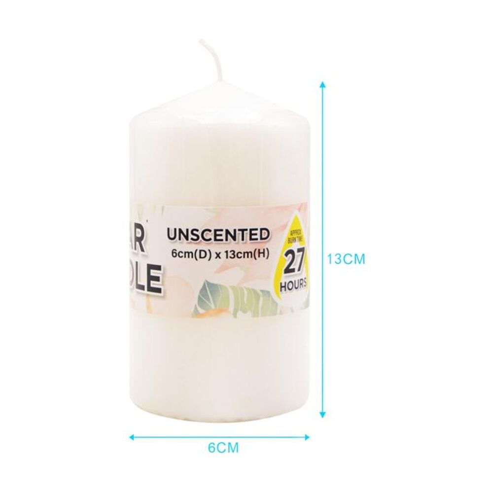 Divine Living 6x13cm White Wax Pillar Church Decorative Candle — image 2