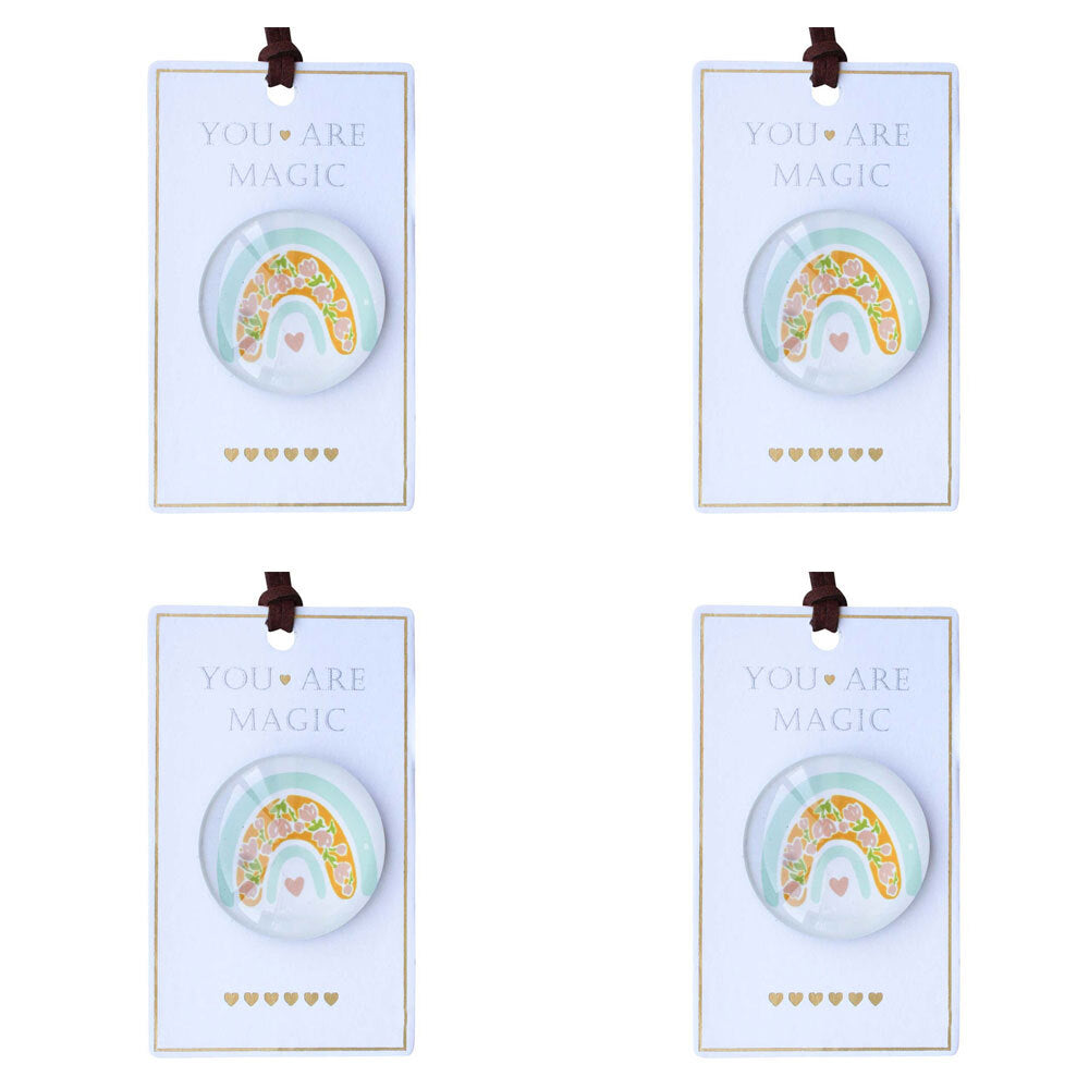 LVD You Are Magic Glass/Metal 10cm Fridge Gift Magnet/Magnetic Home Round (4 Pack)