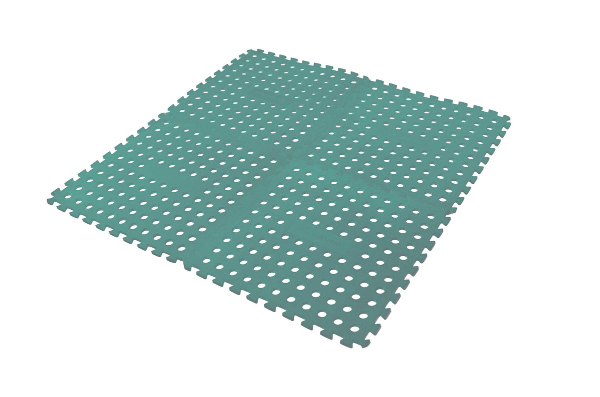 Wildtrak Interlocking Square 60x60cm Foam Floor Mats Outdoor Camping Green (4 Pack)