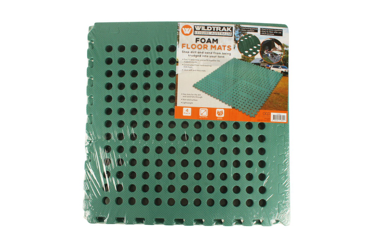 Wildtrak Interlocking Square 60x60cm Foam Floor Mats Outdoor Camping Green (4 Pack) — image 2