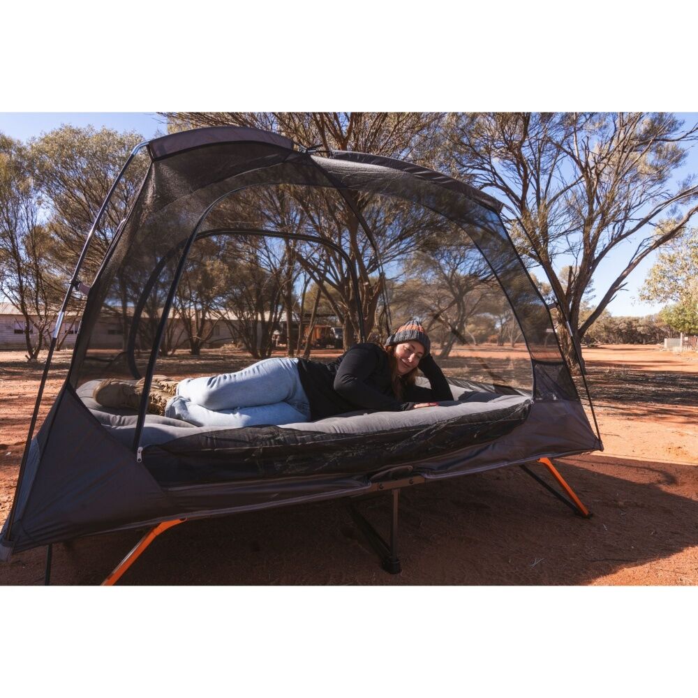 Wildtrak 191x137cm Double Coil Beam Flocked Airbed Camping Outdoor Bedding Grey — image 7