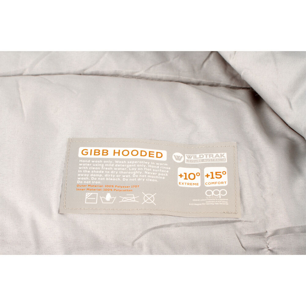 Wildtrak Leisure Australia Gibb Portable Travel Hooded Sleeping Bag 215cm — image 5