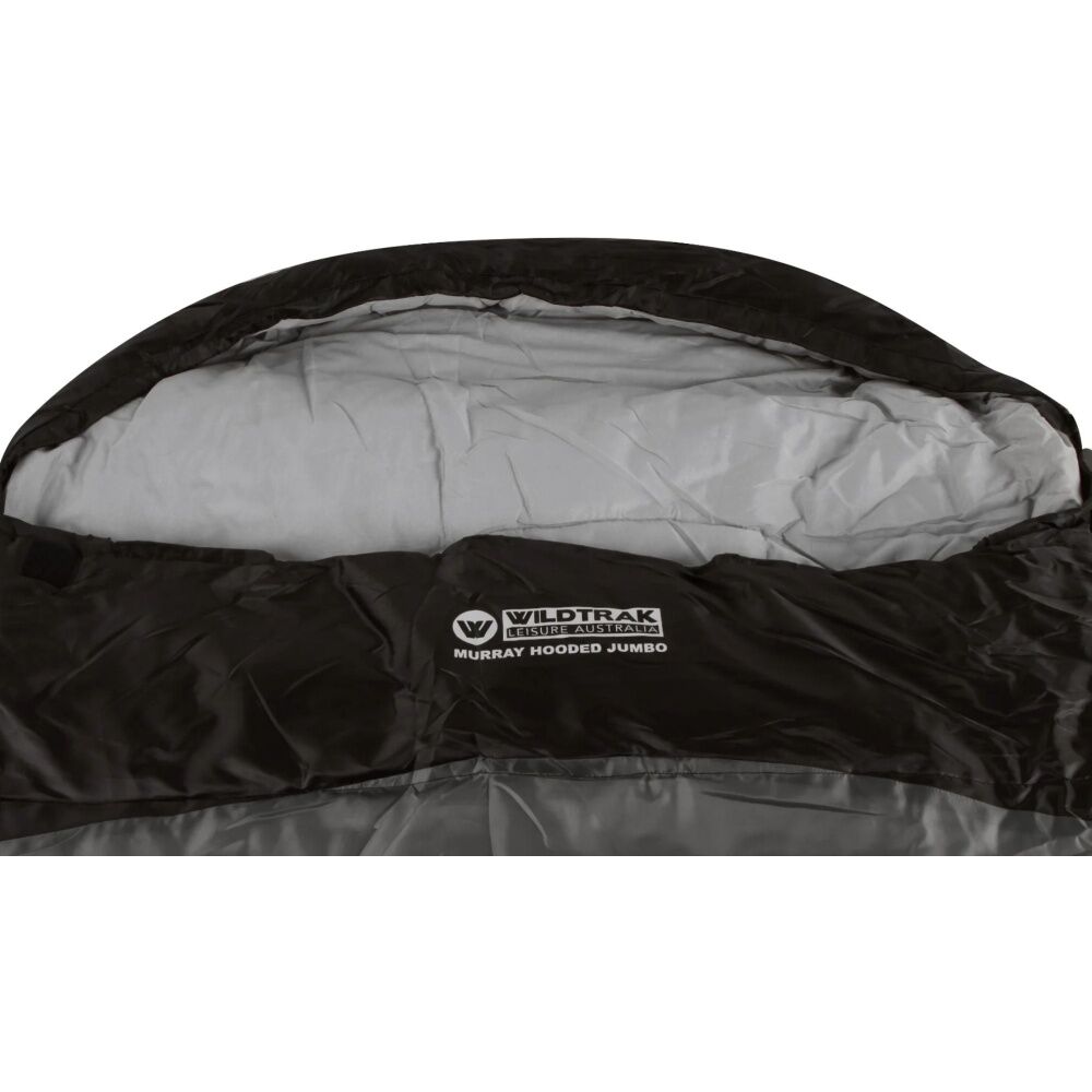 Wildtrak Murray 230x80cm Hooded Jumbo Sleeping Bag Camping/Hiking Sleeper Grey — image 5