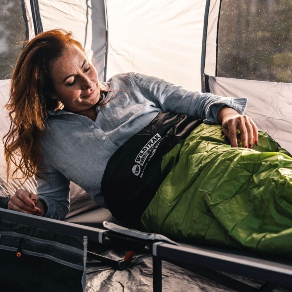Wildtrak Bremer 170x65cm Junior Hooded Sleeping Bag Outdoor Camping Green/Black — image 4