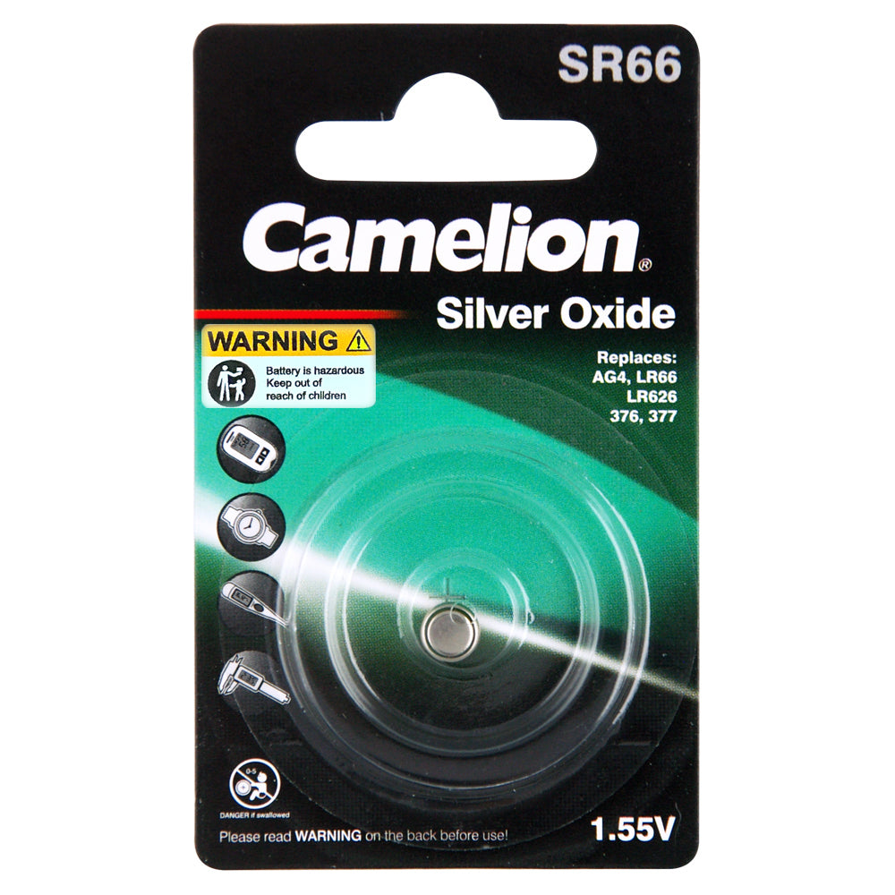 Camelion Silver Oxide Button Cell SR626 1.55V Battery Single f/ Watch/Calculator
