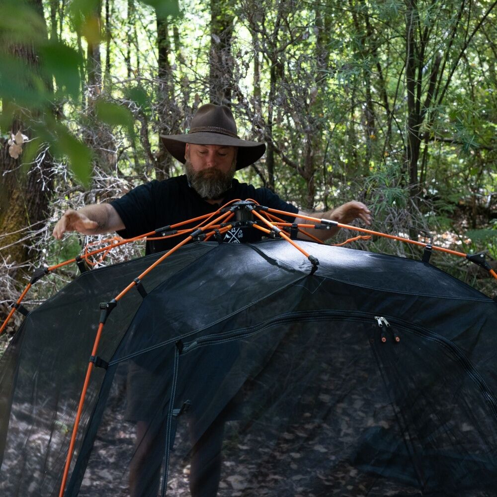 Wildtrak Easy Up 3-Person Mozzie 220cm Dome Camping Tent Outdoor Shelter Black — image 6