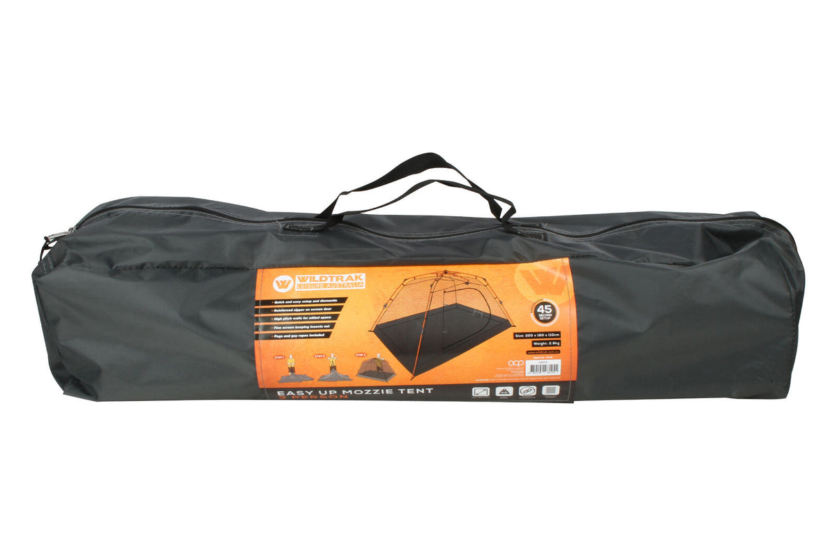 Wildtrak Easy Up 3-Person Mozzie 220cm Dome Camping Tent Outdoor Shelter Black — image 3