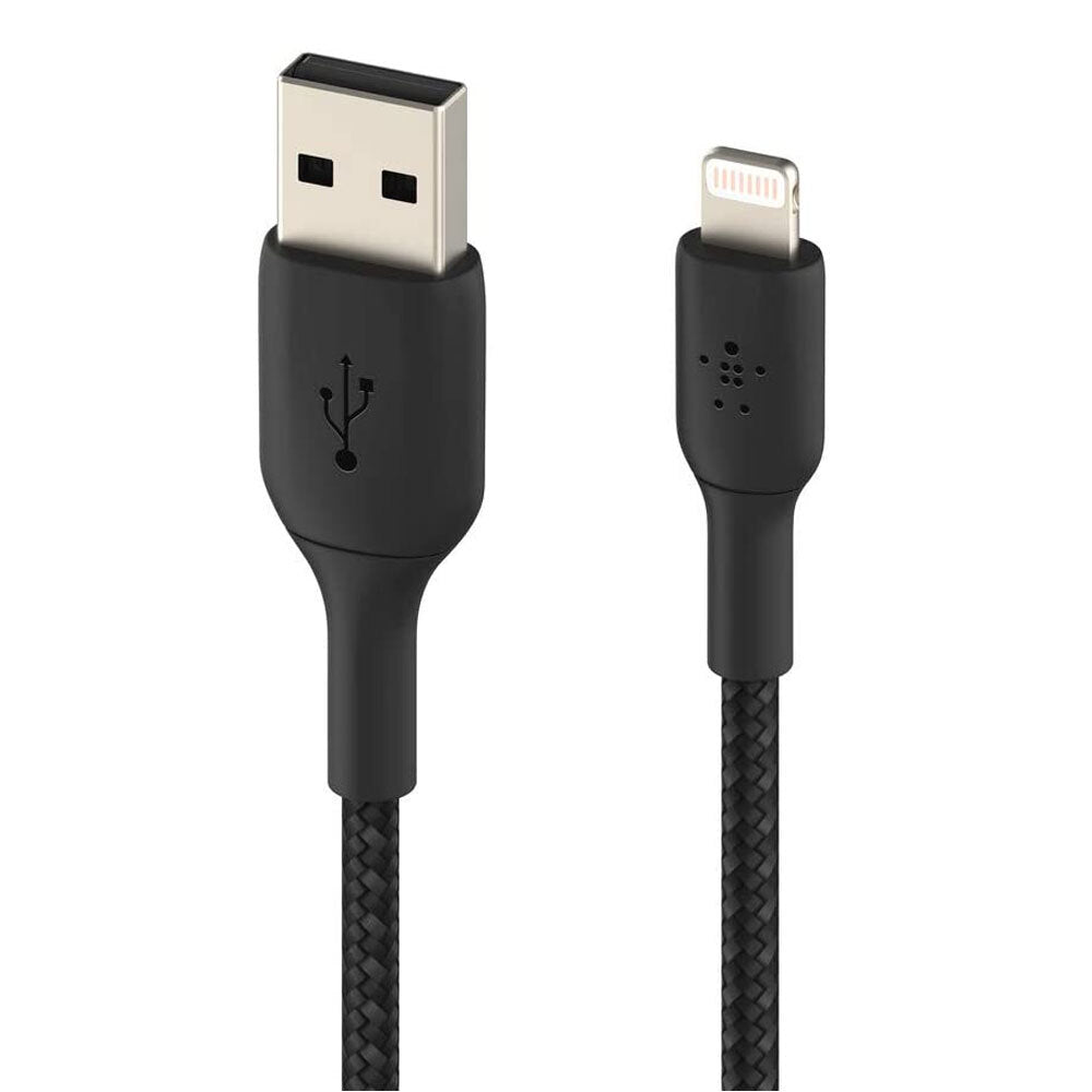 Belkin 1m Braided Lightning MFI-Certified to USB-A Cable for Apple iPhone Black — image 2