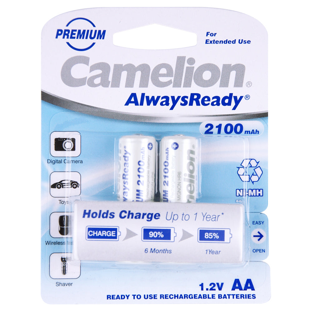 Camelion Ni-MH AA 1.2V Battery 2100mAh Rechargeable HR6 Mignon Batteries (2 Pieces) — image 2