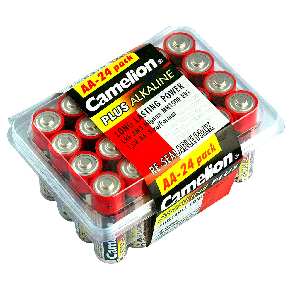 Camelion Alkaline Plus AA LR6 Battery AM3 Mignon 1.5V Cylindrical Batteries (24 Pieces)