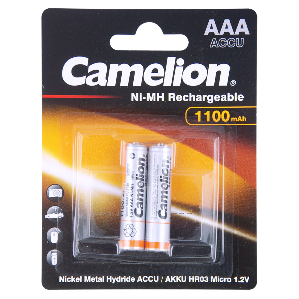 Camelion Ni-MH AAA 1.2V Battery 1100mAh Rechargeable HR03 Micro Batteries (2 Pieces) — image 2